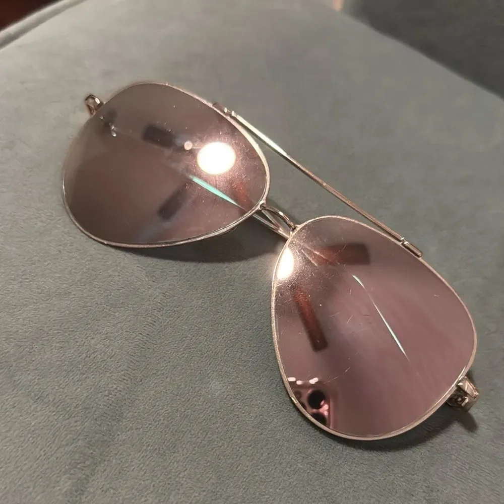 Stylish Gold and Pink Aviator Sunglasses PERVERSE Toni Bologni Mirrored LIKE NEW